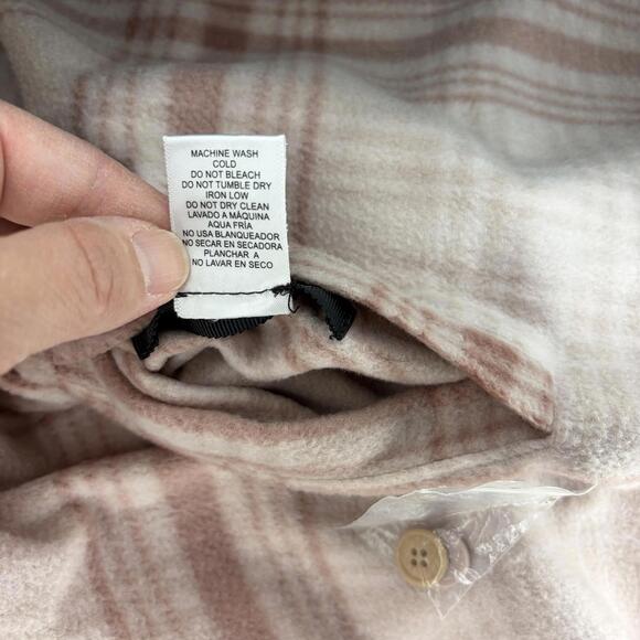 Love Tree Shirt Women’s Med Reversible Pink Plaid/Tan Corduroy Cozy Fall Vibes - Picture 5 of 9